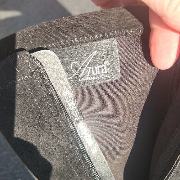 Black Suede Mid-Calf Heeled Boots with Gold Cap Toe and Stud Trim - Picture 15 of 16